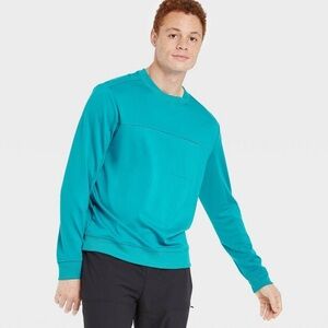 Men's All in Motion Ponte Deep Turquoise Blue Crewneck Sweatshirt